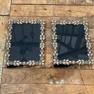 Vintage Jeweled Rhinestone Photo Frames 4x6 Set of 2 Baroque Style
